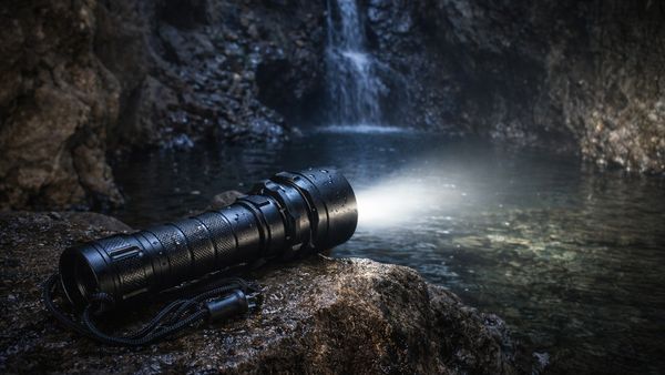 | Lampe de Poche Lampe Torche Plongée Deep Dive - Construction en Aluminium