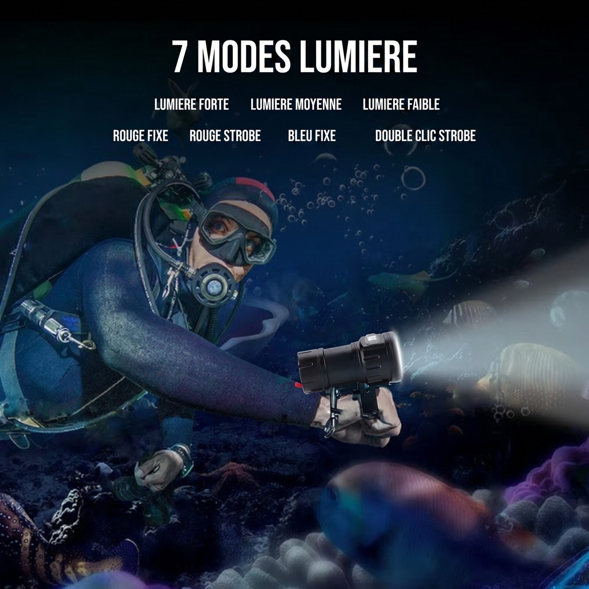 | Lampe de Poche Lampe Torche Plongée Sous Marine – Image 5
