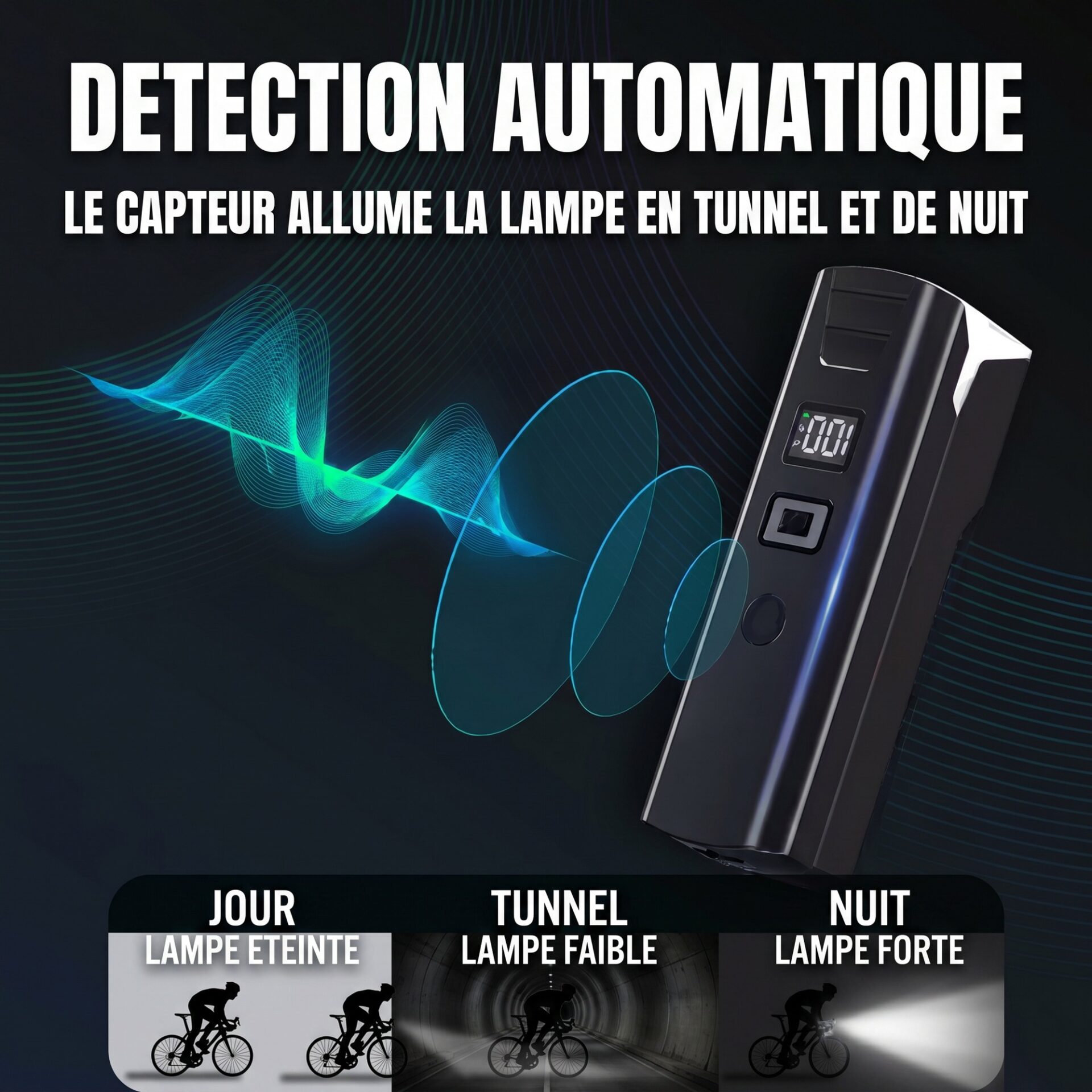 | Lampe de Poche Lampe de Vélo Détection Automatique – Image 7