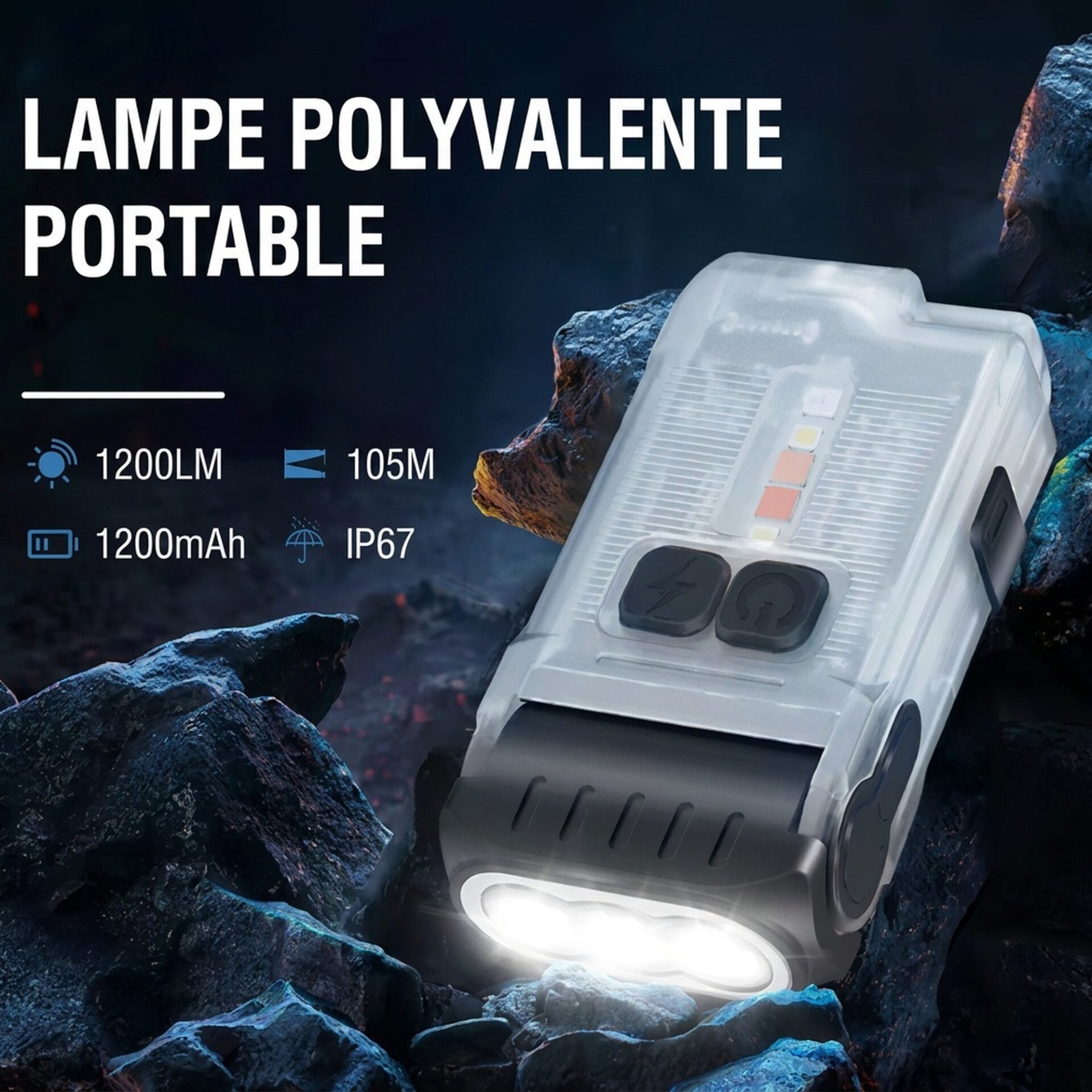 | Lampe de Poche Lampe Torche Porte Clés 1200LM – Image 4