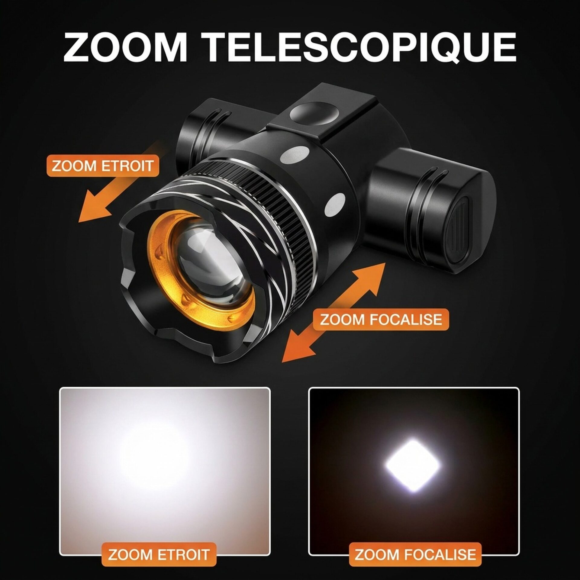 | Lampe de Poche Lampe Vélo 6 LED Zoom – Image 4
