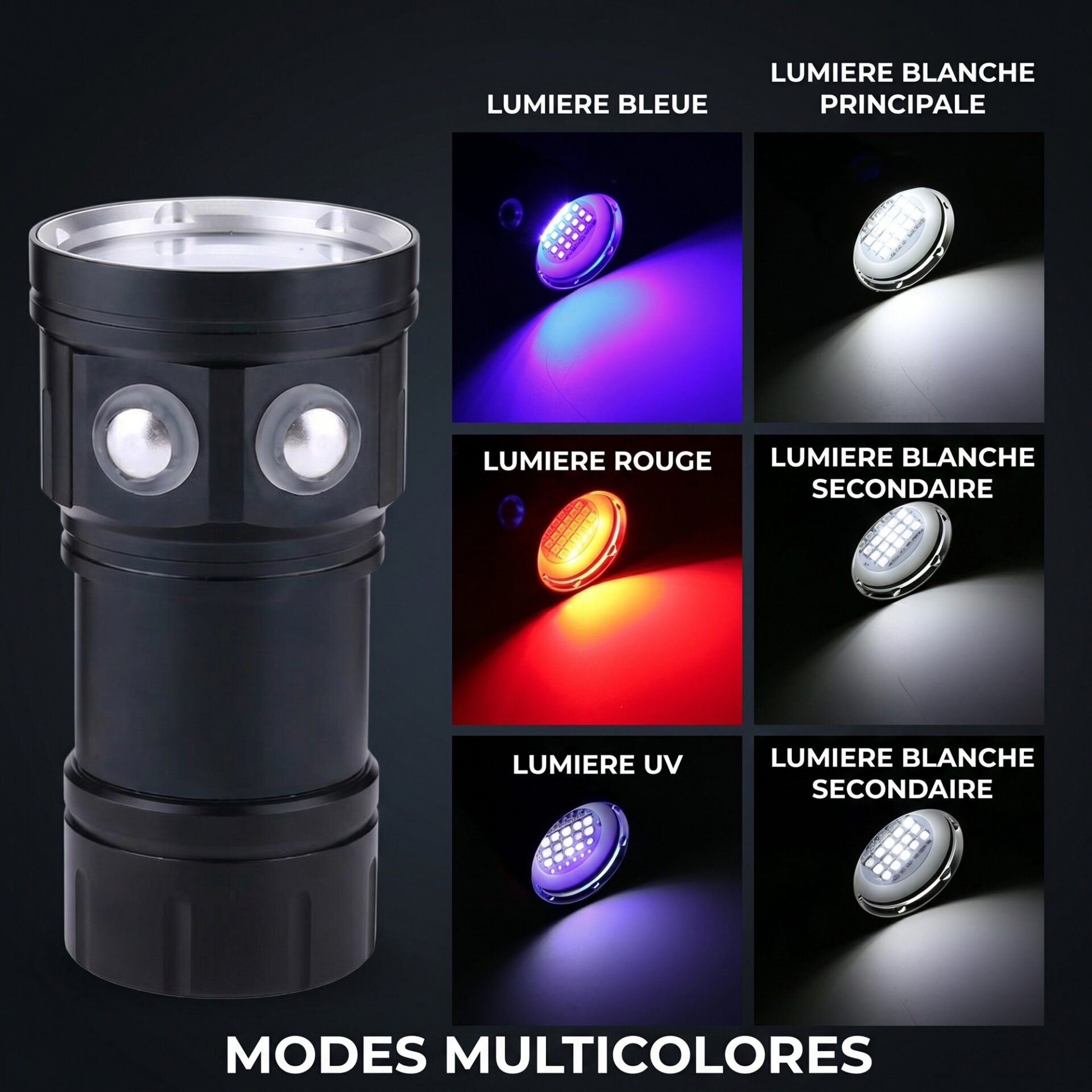 | Lampe de Poche Lampe Torche Plongée Sous Marine – Image 4