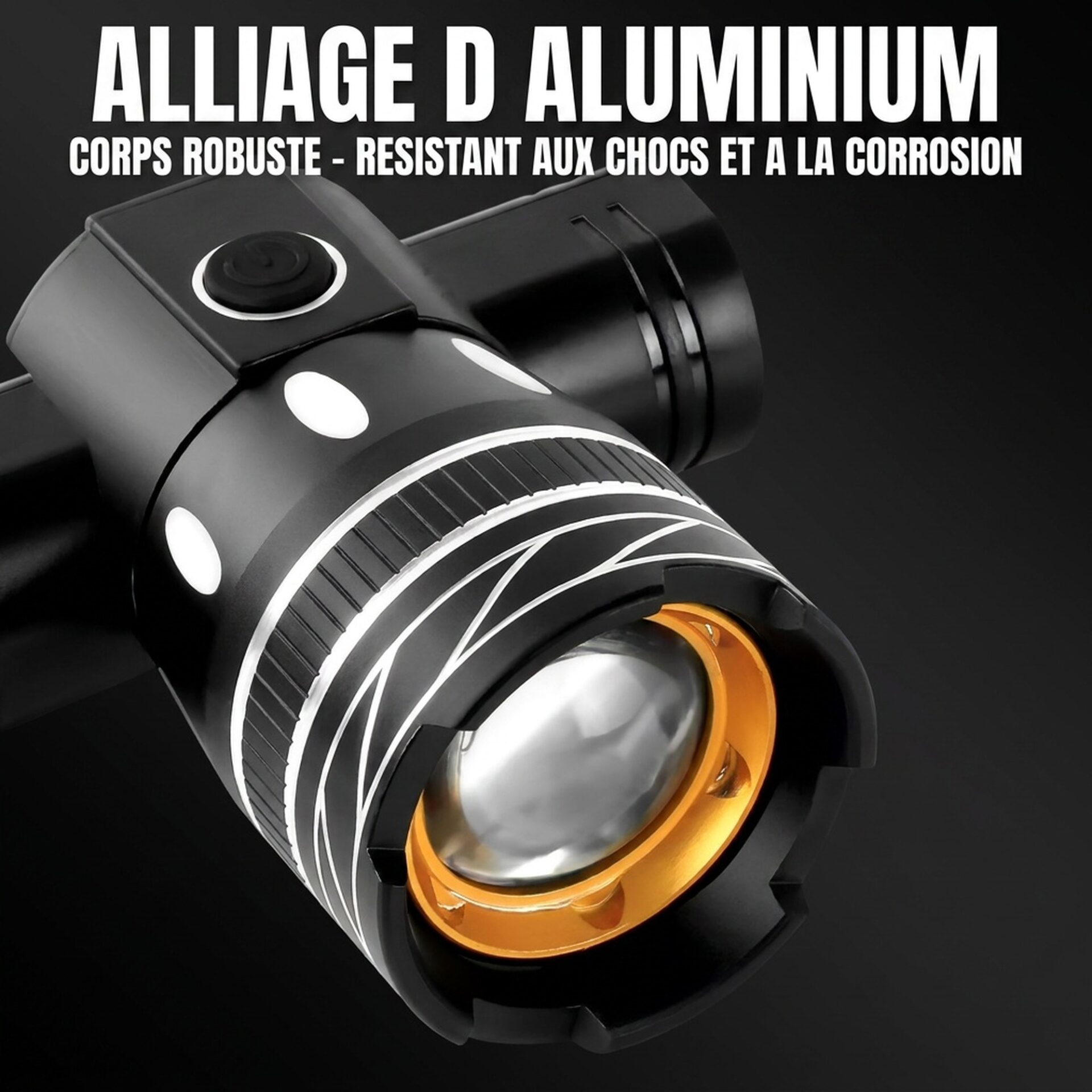 | Lampe de Poche Lampe Vélo 6 LED Zoom – Image 5