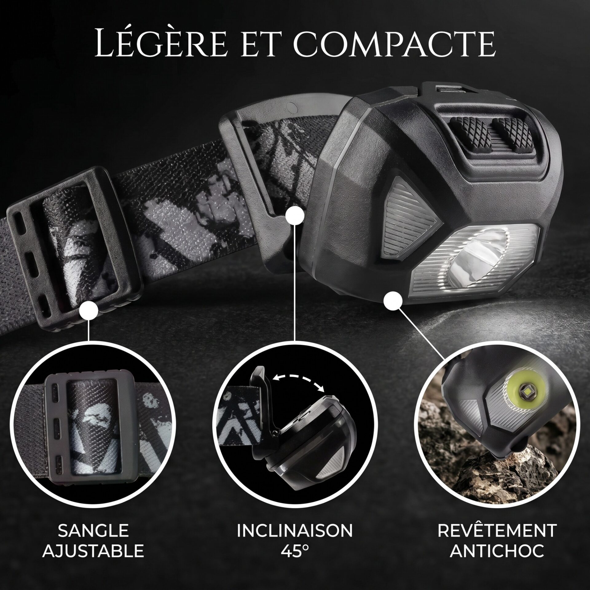 | Lampe de Poche Lampe Frontale 6 Modes – Image 3