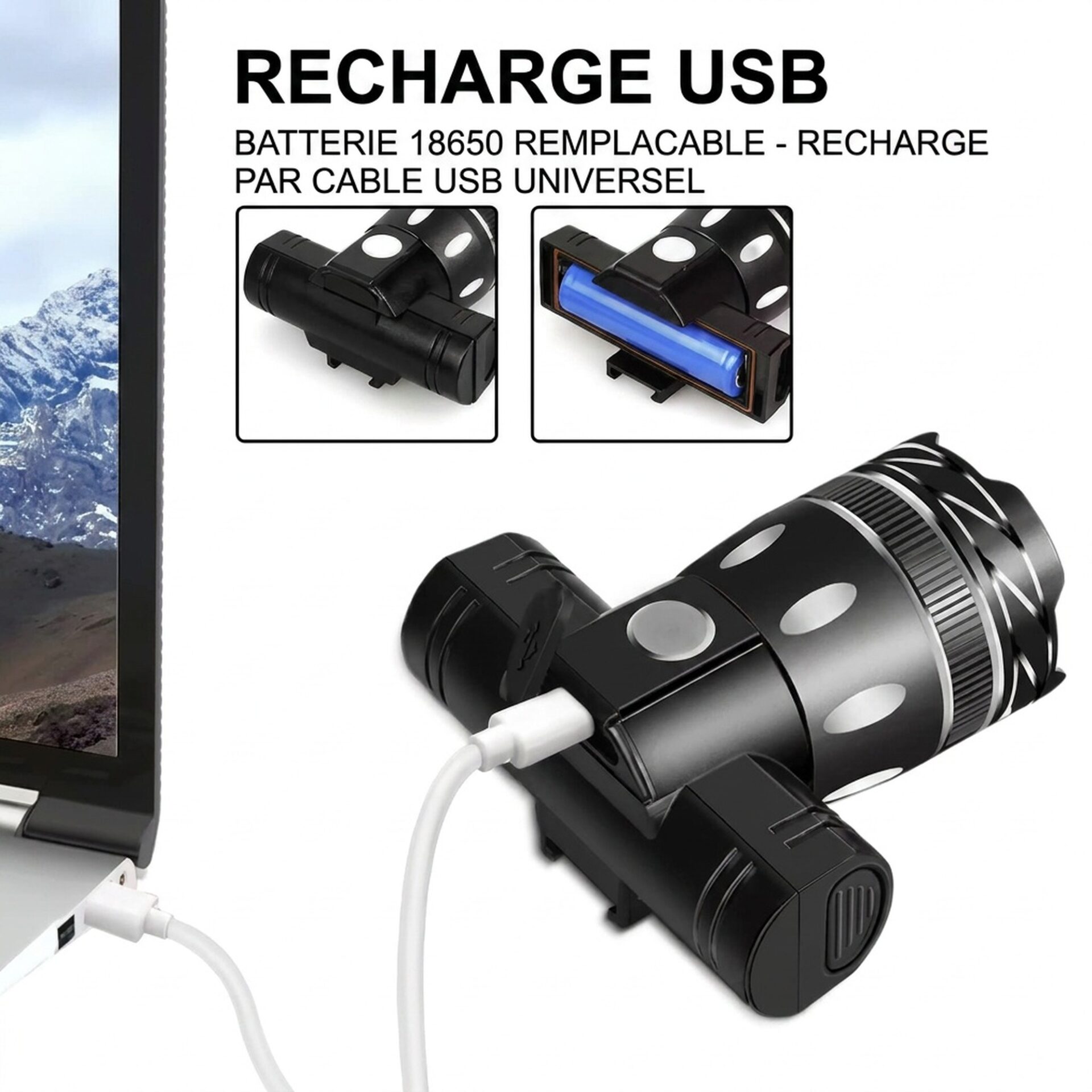 | Lampe de Poche Lampe Vélo 6 LED Zoom – Image 6