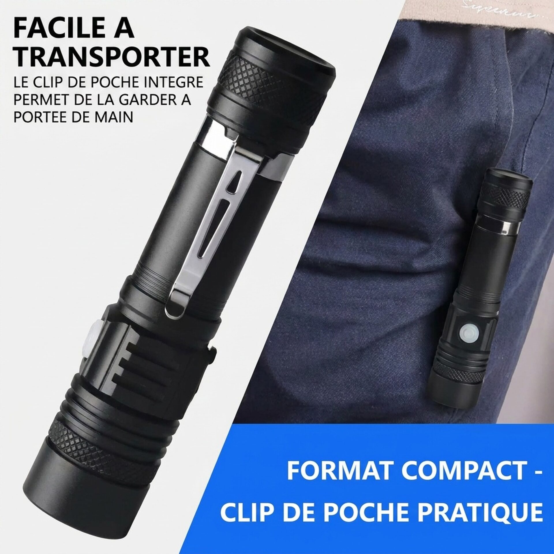 | Lampe de Poche Lampe de poche LED 800 Lumen – Image 5