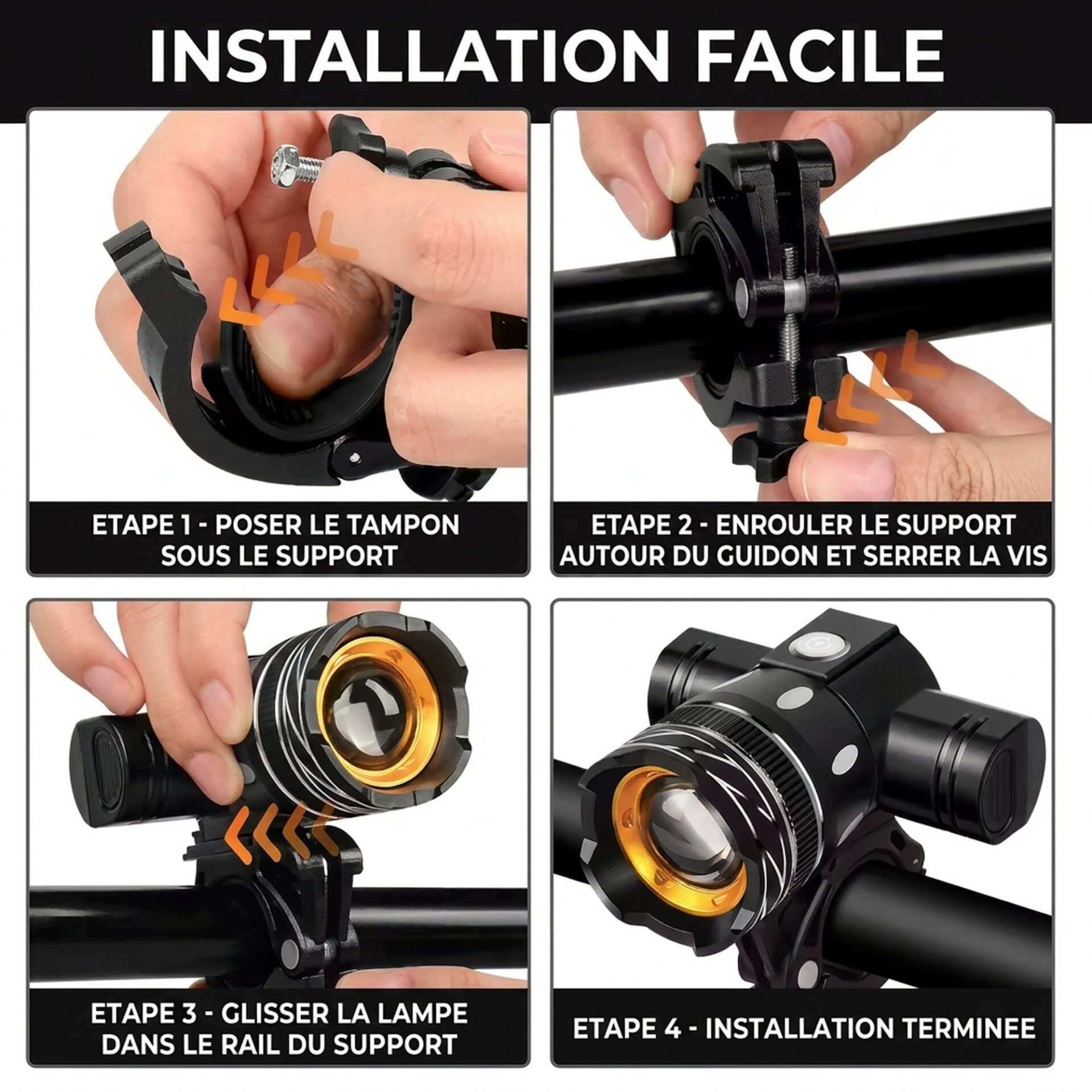 | Lampe de Poche Lampe Vélo 6 LED Zoom – Image 3