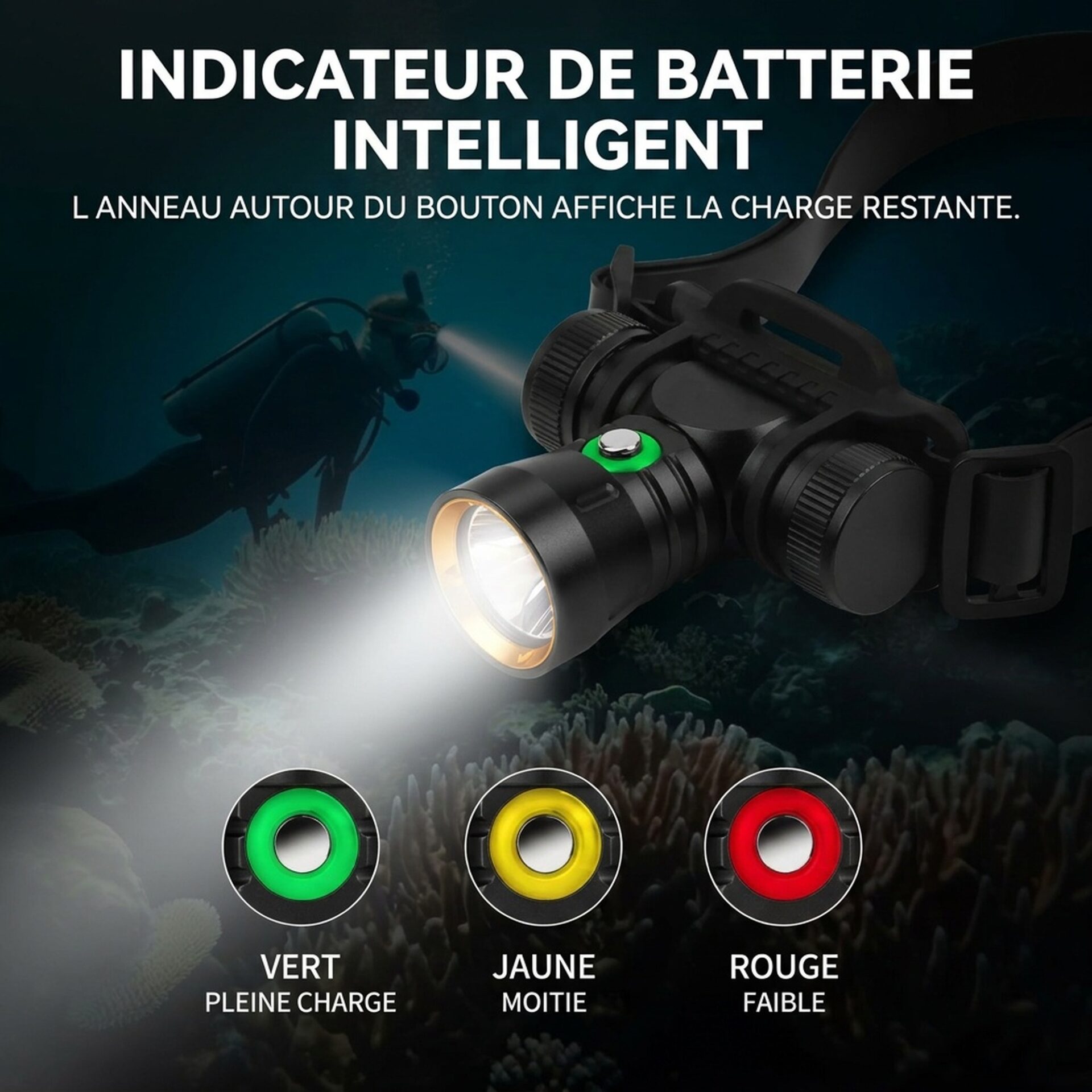 | Lampe de Poche Lampe Frontale de Plongée – Image 6