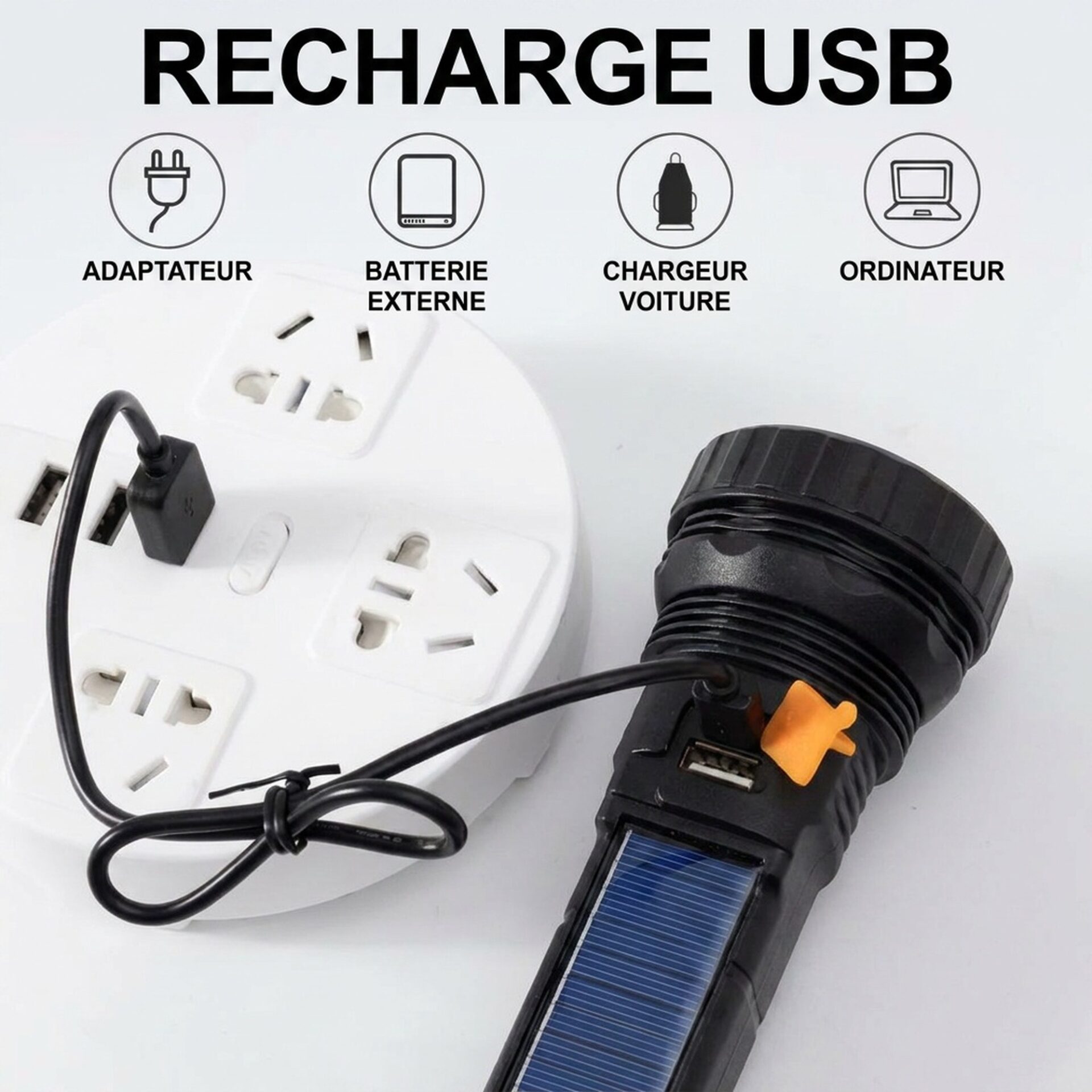 | Lampe de Poche Lampe Torche Solaire de Secours – Image 7