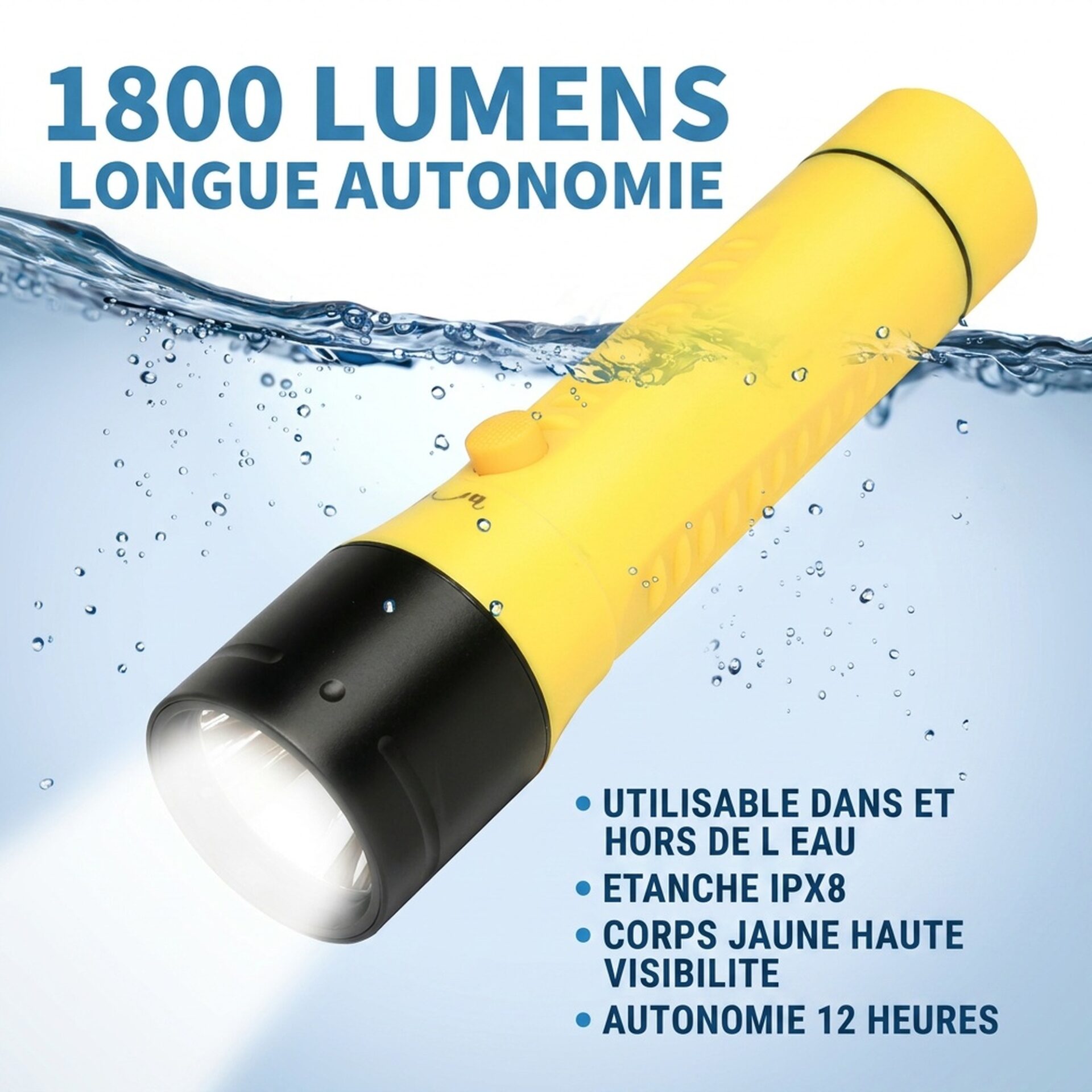 | Lampe de Poche Lampe Torche de Plongée LED Pro – Image 6