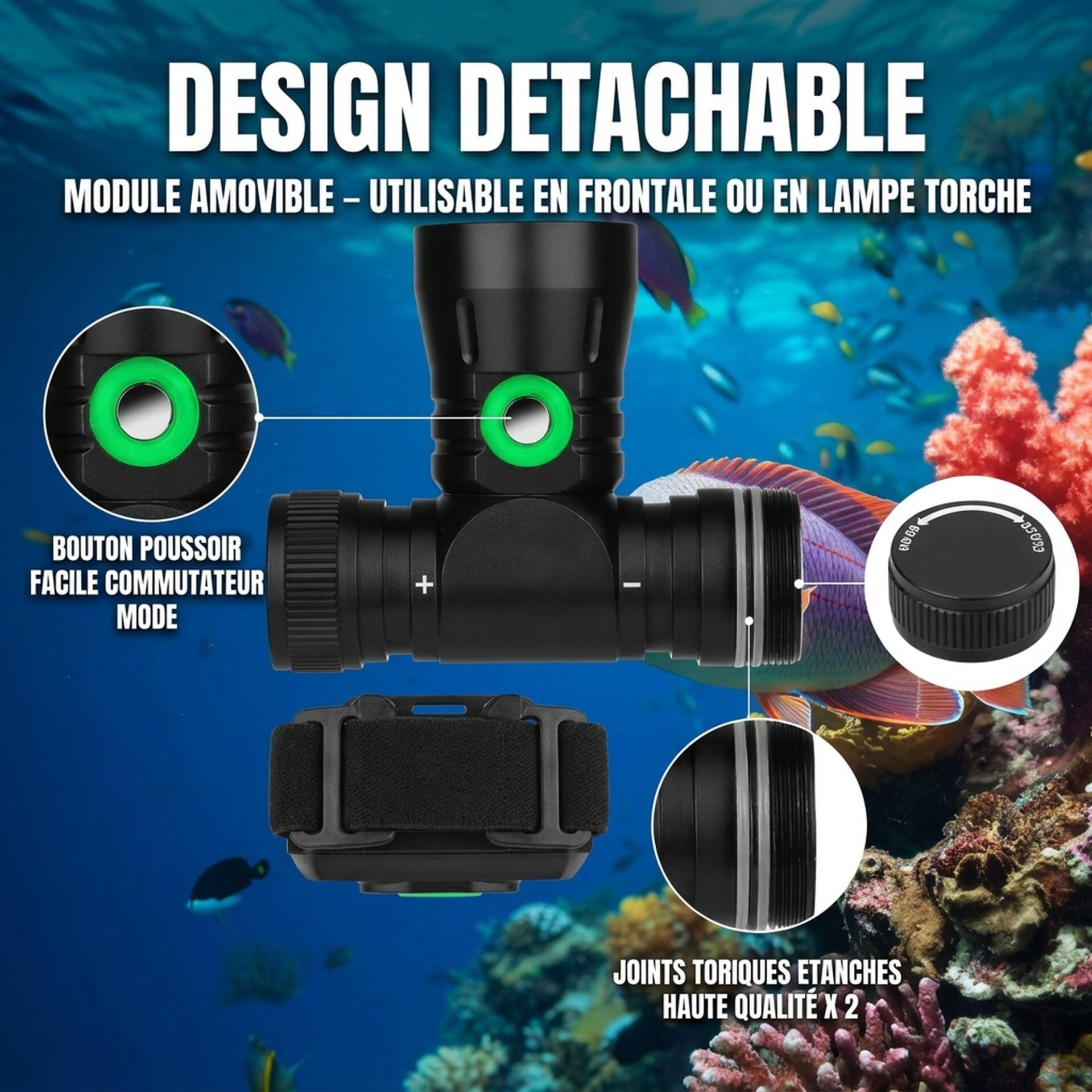 | Lampe de Poche Lampe Frontale de Plongée – Image 5