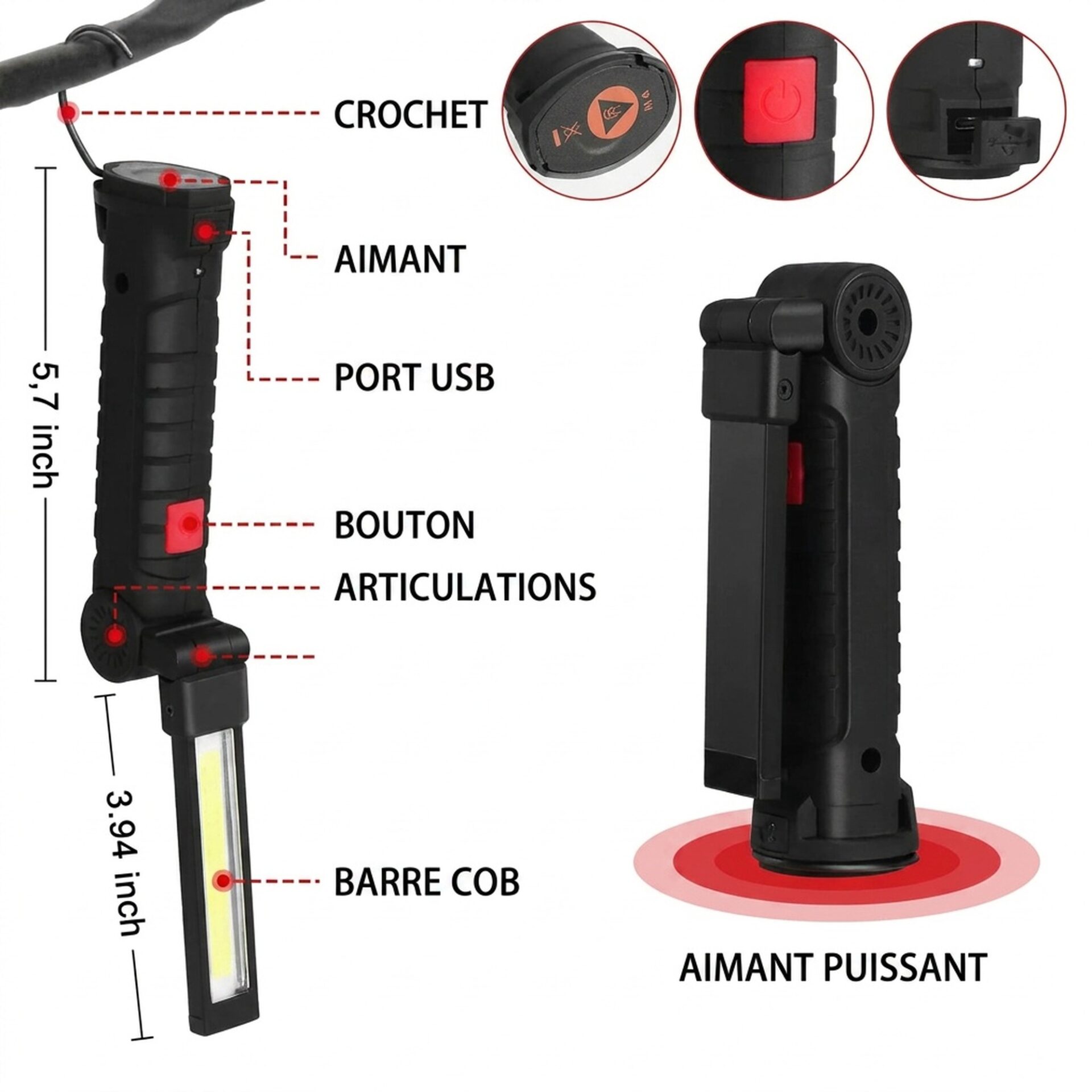 | Lampe de Poche Lanterne de Secours Magnétique – Image 2
