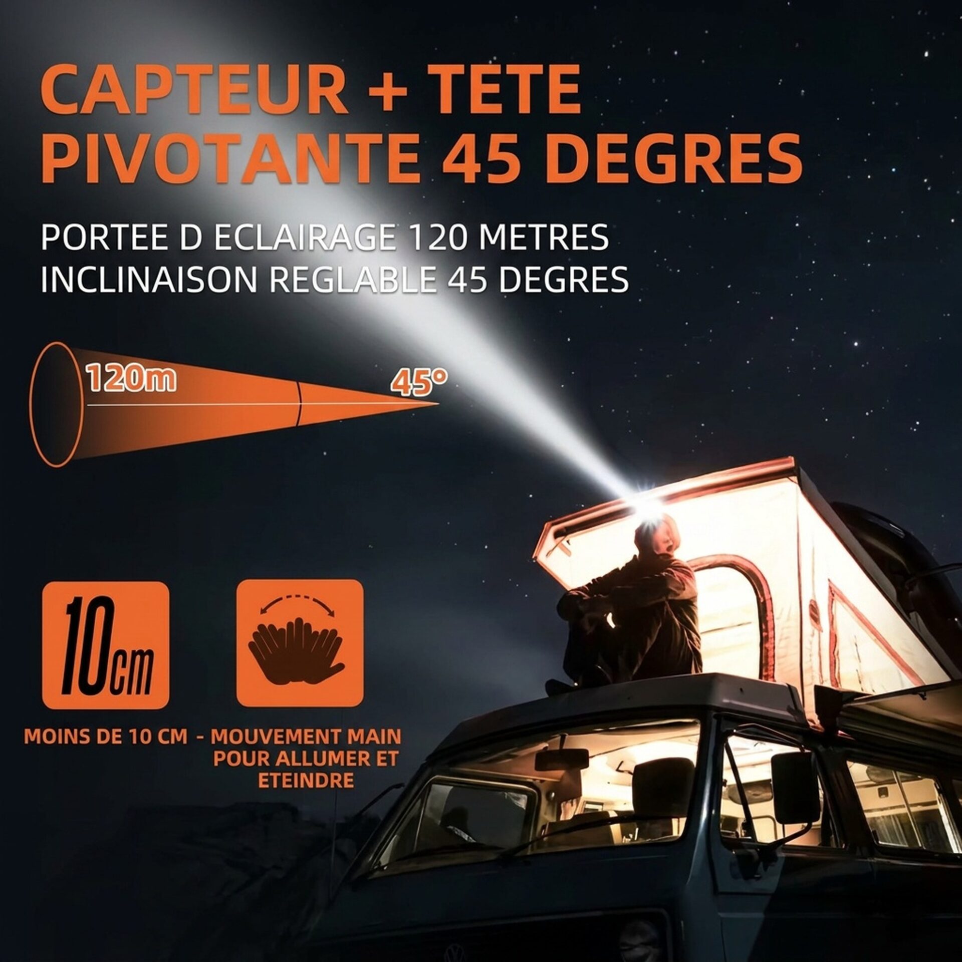 | Lampe de Poche Lampe Frontale Camping Résistante – Image 6