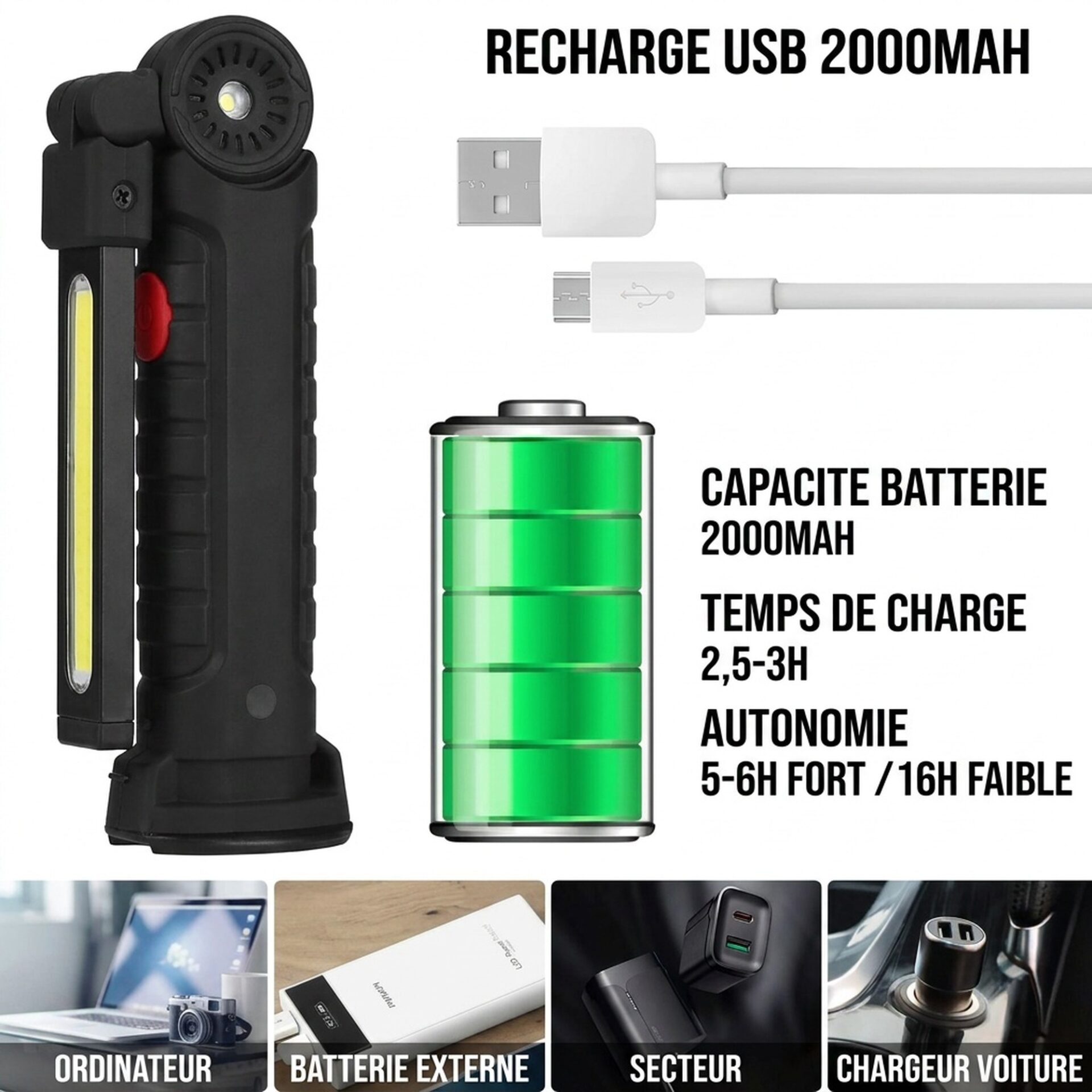 | Lampe de Poche Lanterne de Secours Magnétique – Image 3