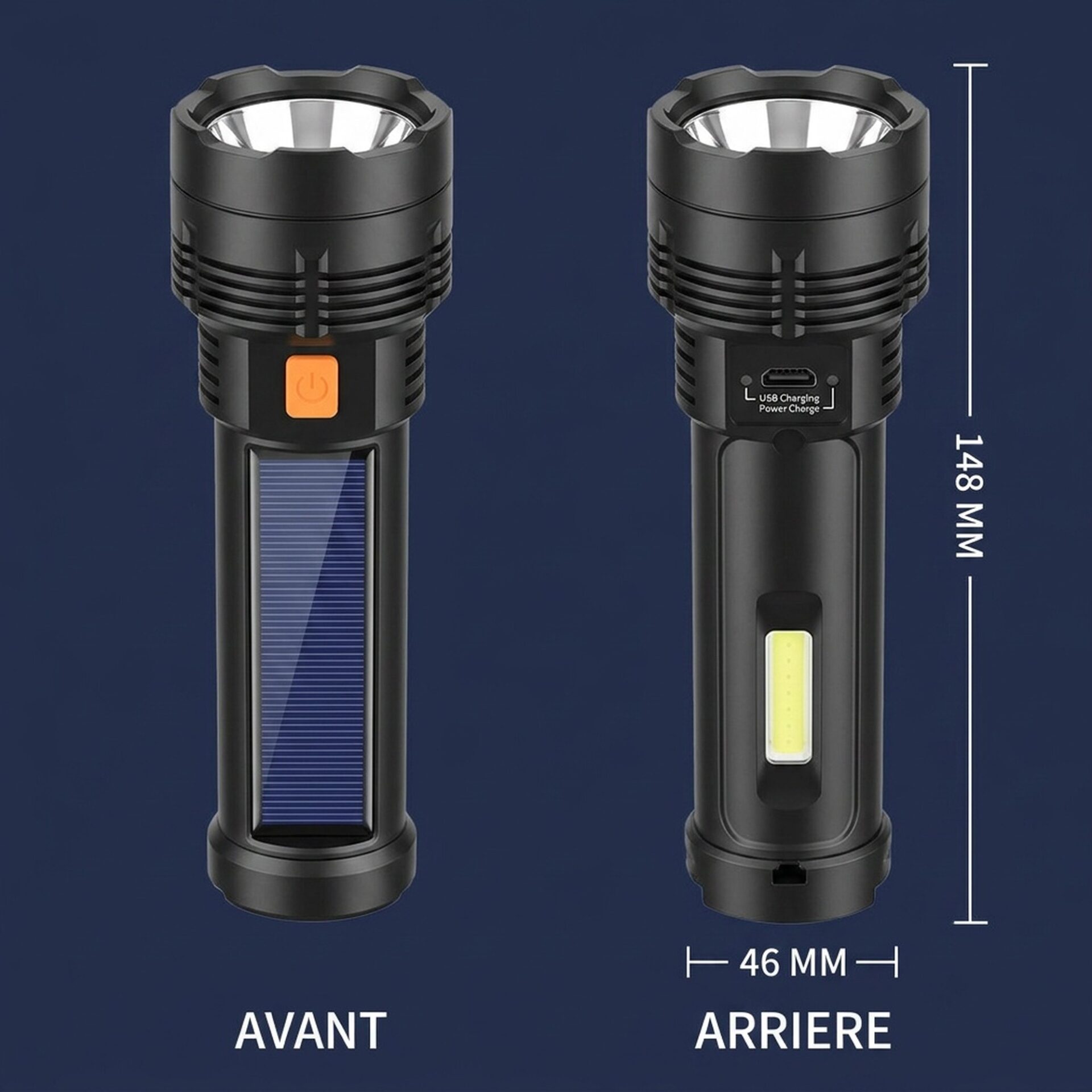 | Lampe de Poche Lampe Torche Solaire de Secours – Image 5