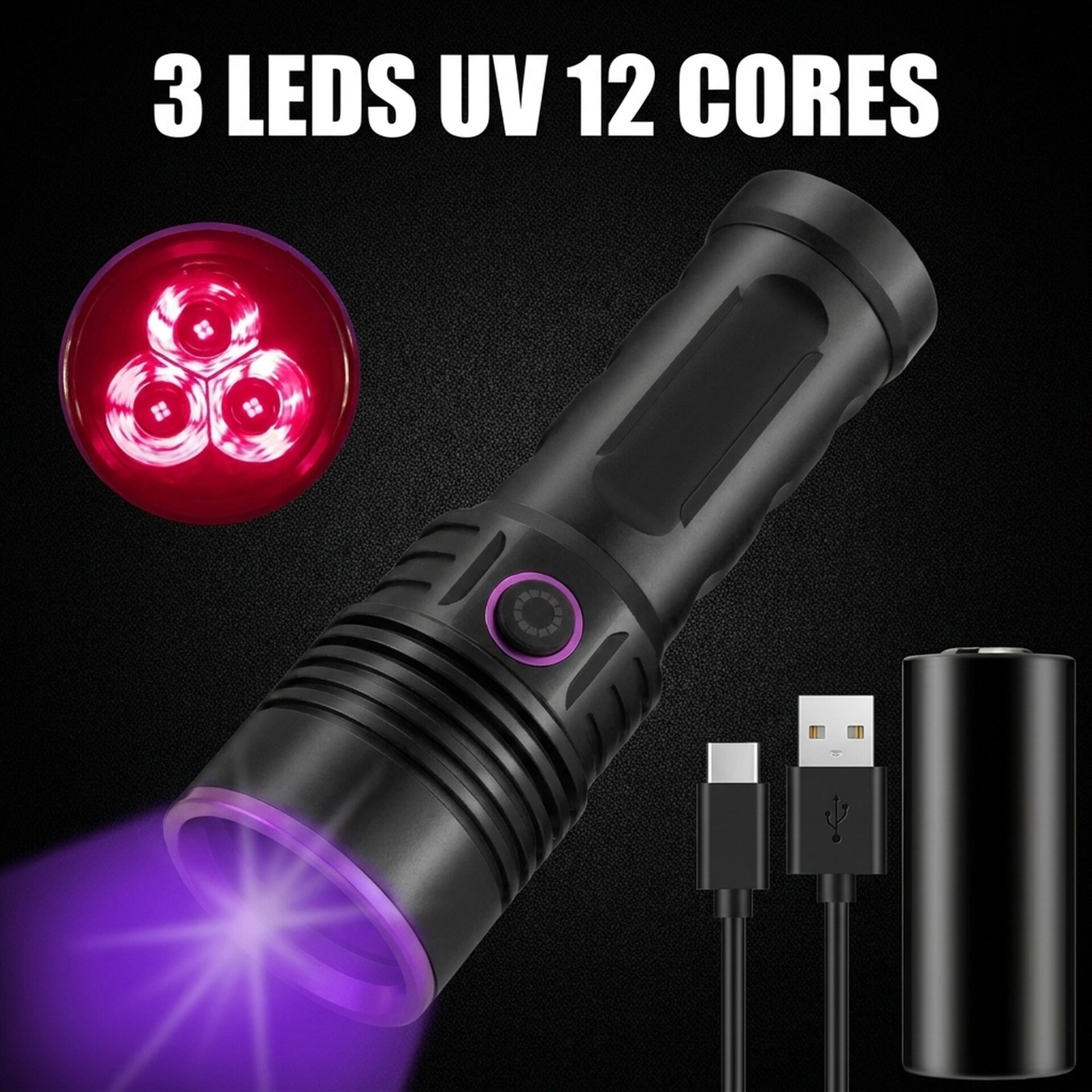 | Lampe de Poche Lampe Torche UV Haute Puissance – Image 3