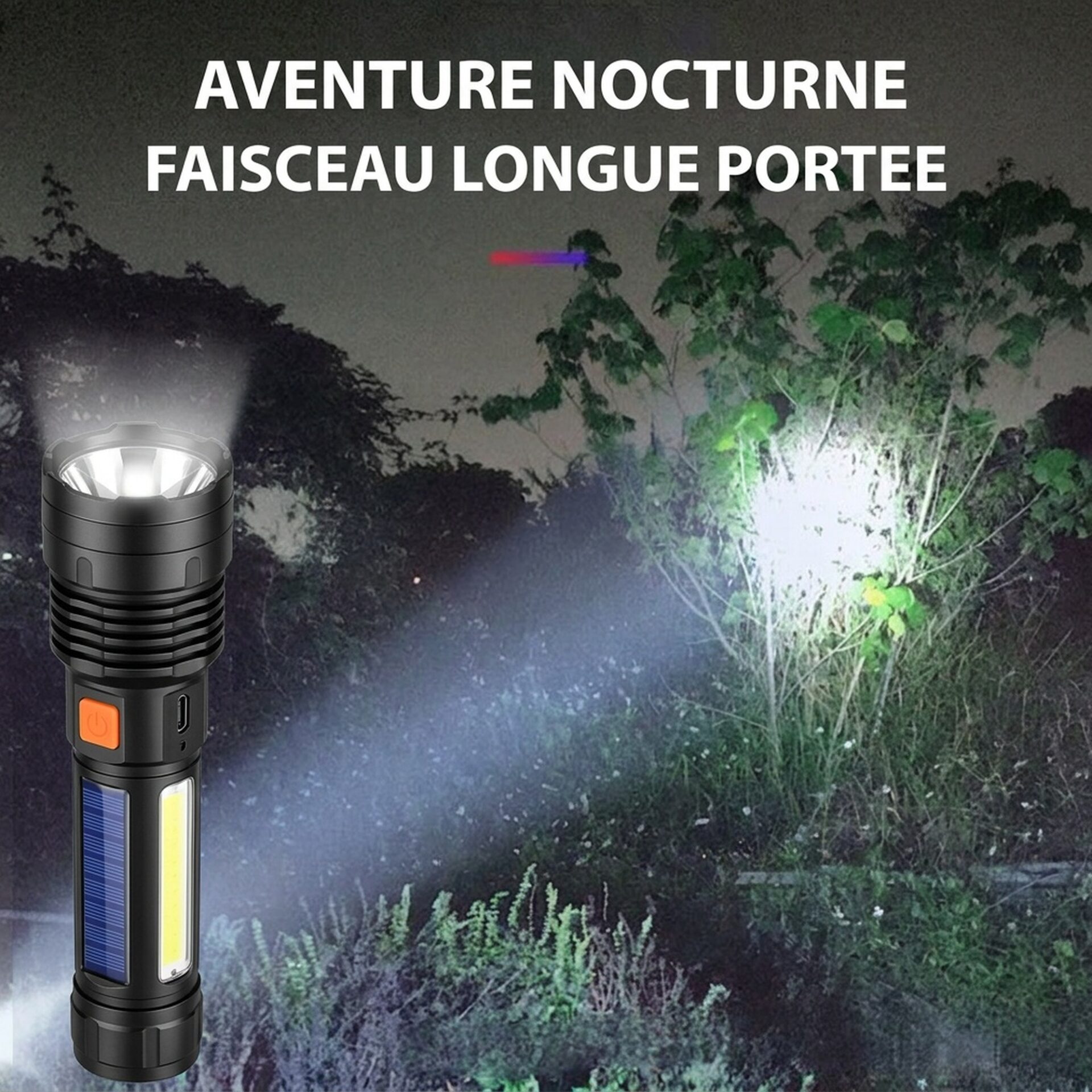 | Lampe de Poche Lampe Torche Solaire de Secours – Image 4