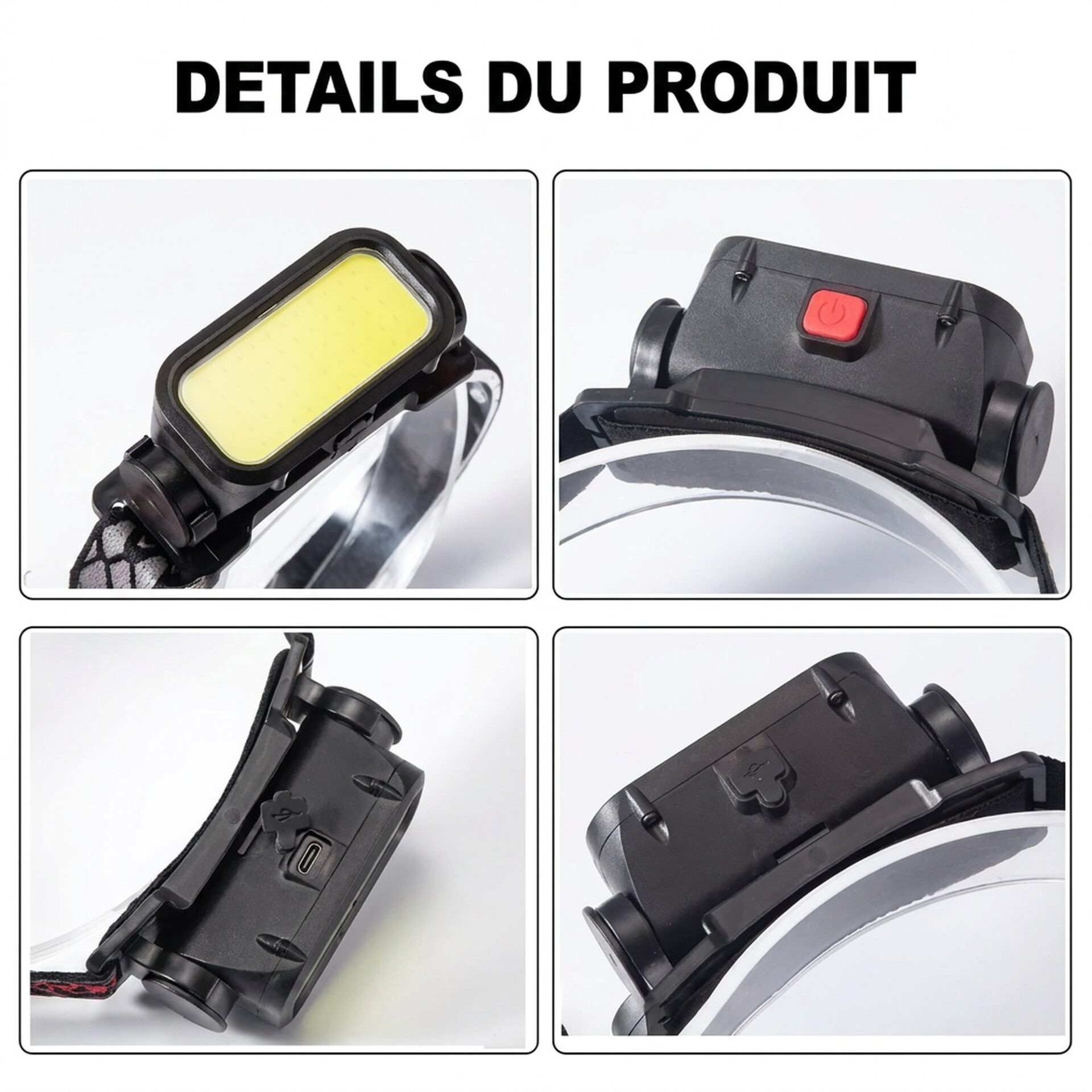 | Lampe de Poche Lampe Frontale COB 4 Modes – Image 2
