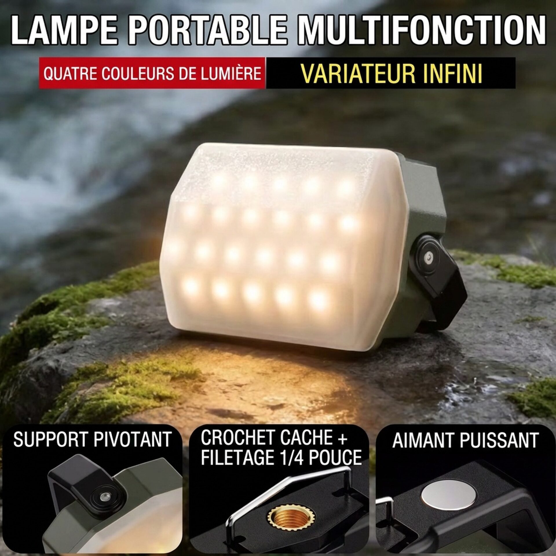 | Lampe de Poche Lampe de Camping Portable Magnétique – Image 2