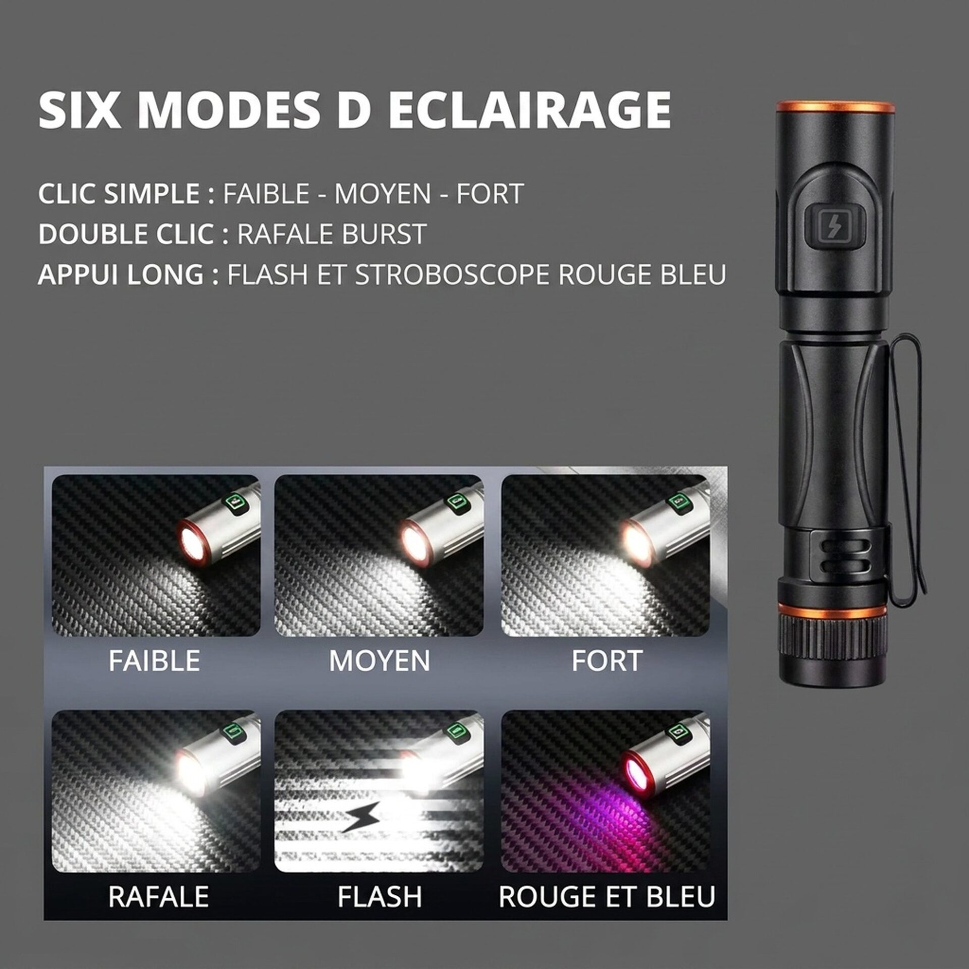 | Lampe de Poche Mini Lampe Torche Haute Intensité – Image 6