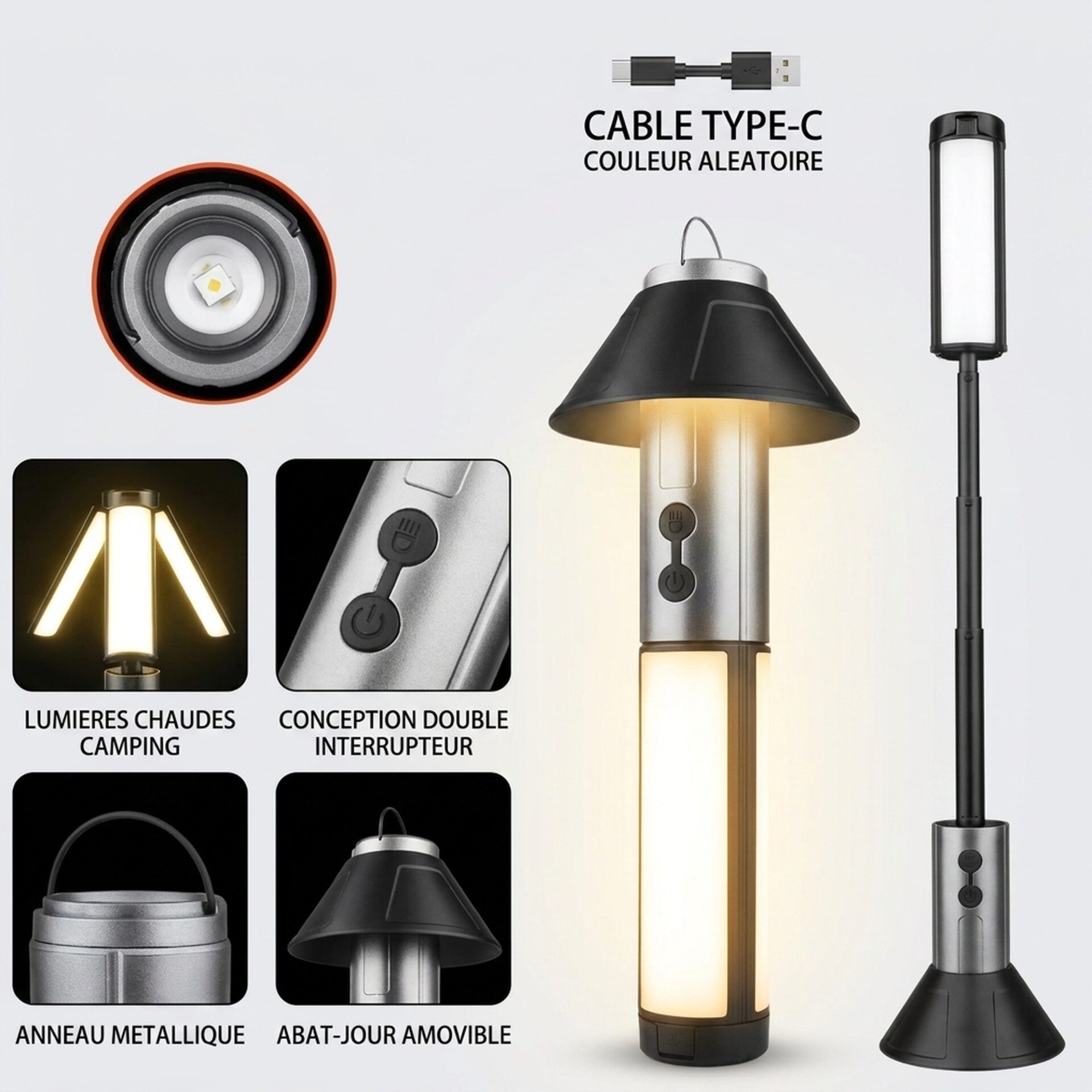 | Lampe de Poche Lanterne Télescopique de Camping – Image 2